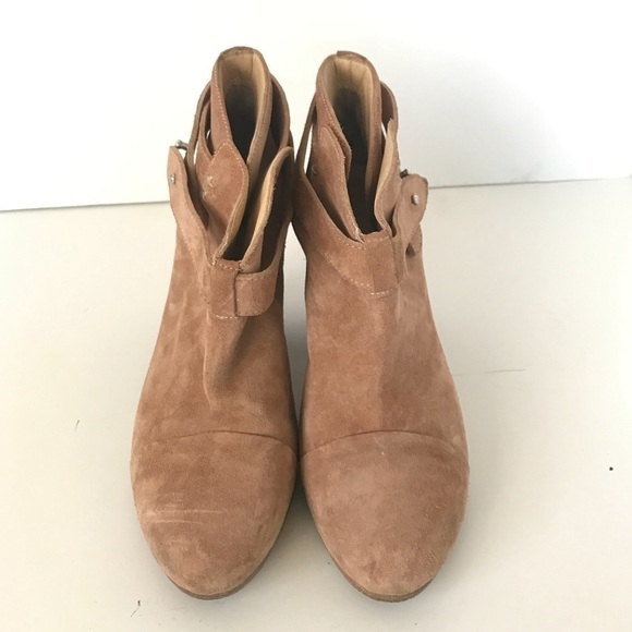 Rag & Bone Tan Suede Block Heel Ankle Booties with Straps •.Size 36.5 🔴 - Picture 4 of 8